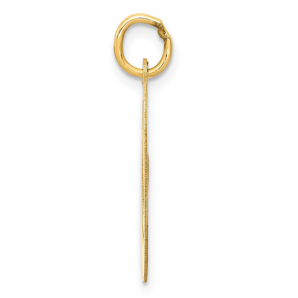 Million Charms 14K Yellow Gold Themed Large Fancy Script Alphabet Letter Initial O Charm
