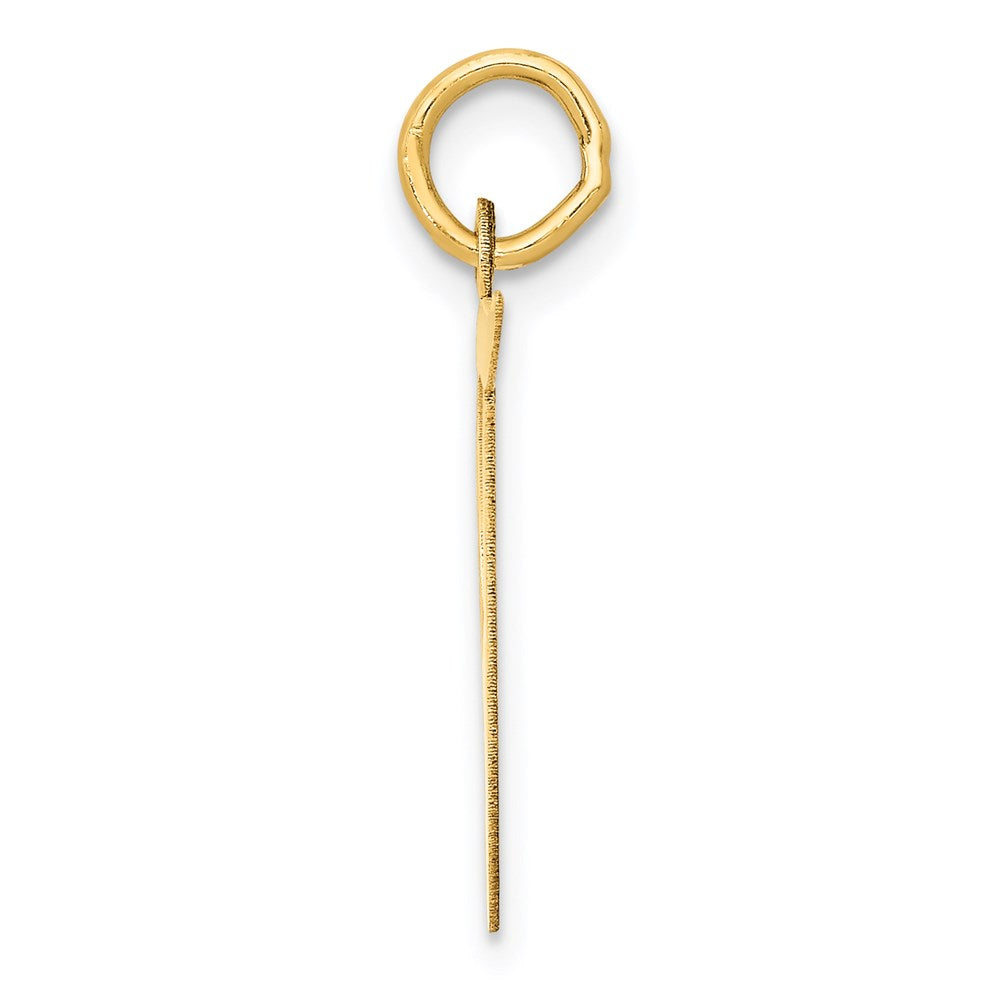 Million Charms 14K Yellow Gold Themed Large Fancy Script Alphabet Letter Initial T Charm