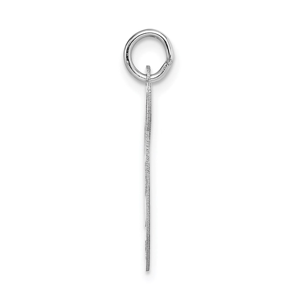 Million Charms 14K White Gold Themed Large Fancy Script Alphabet Letter Initial G Charm