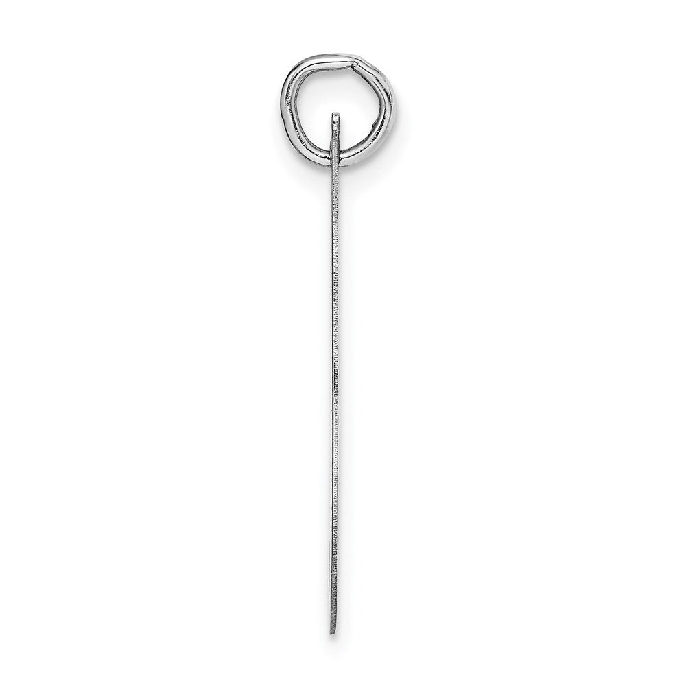 Million Charms 14K White Gold Themed Large Fancy Script Alphabet Letter Initial I Charm