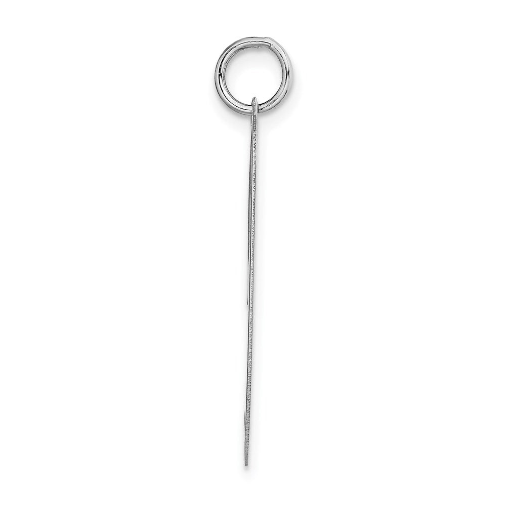 Million Charms 14K White Gold Themed Large Fancy Script Alphabet Letter Initial J Charm