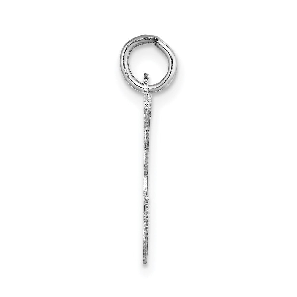 Million Charms 14K White Gold Themed Large Fancy Script Alphabet Letter Initial K Charm