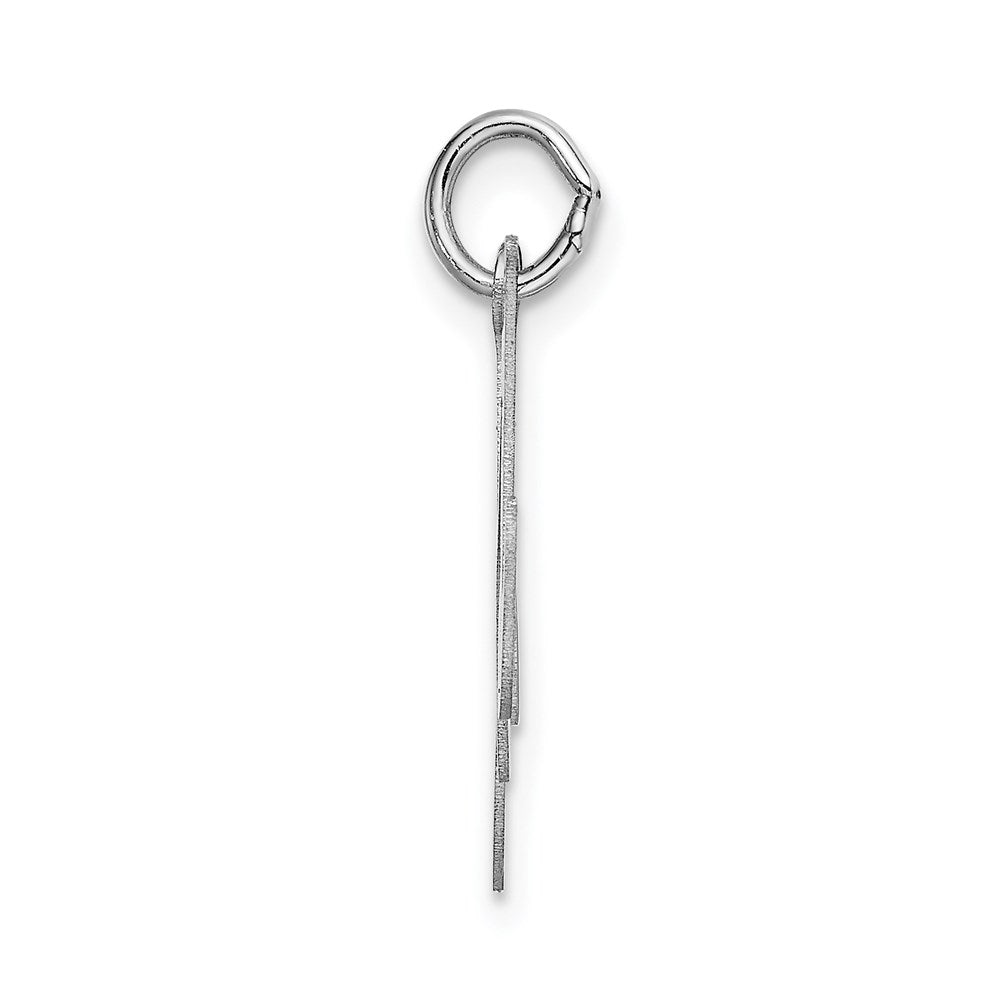 Million Charms 14K White Gold Themed Large Fancy Script Alphabet Letter Initial M Charm