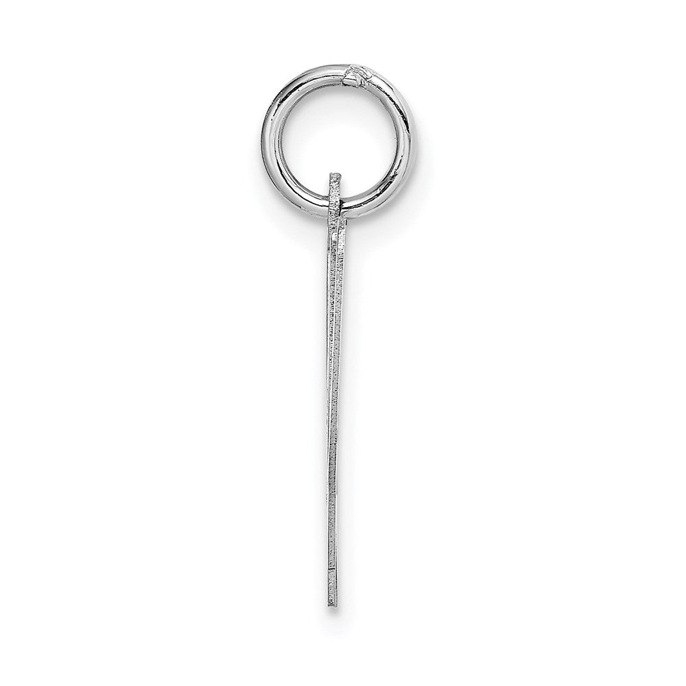 Million Charms 14K White Gold Themed Large Fancy Script Alphabet Letter Initial W Charm