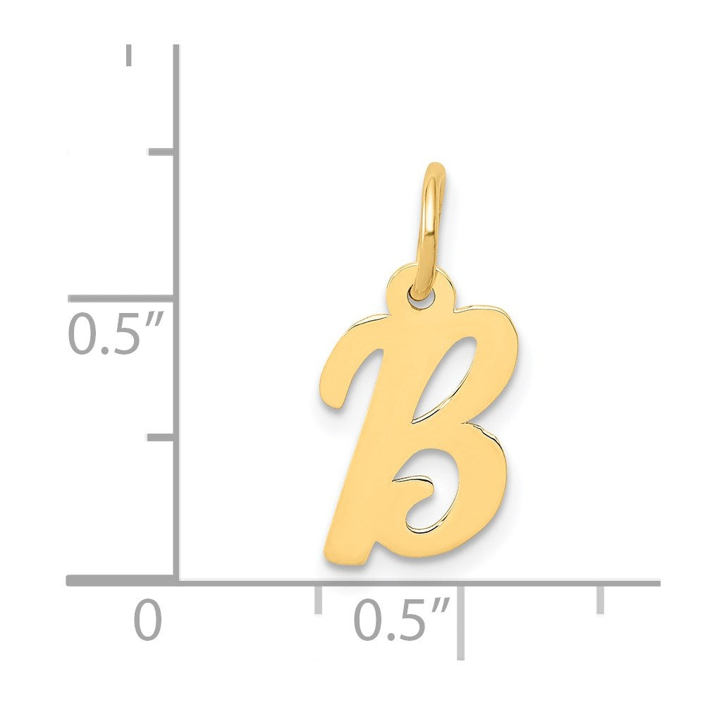 Million Charms 14K Yellow Gold Themed Small Script Alphabet Letter Initial B Charm