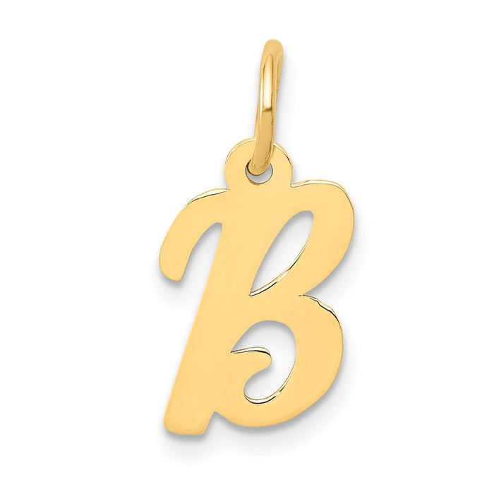 Million Charms 14K Yellow Gold Themed Small Script Alphabet Letter Initial B Charm
