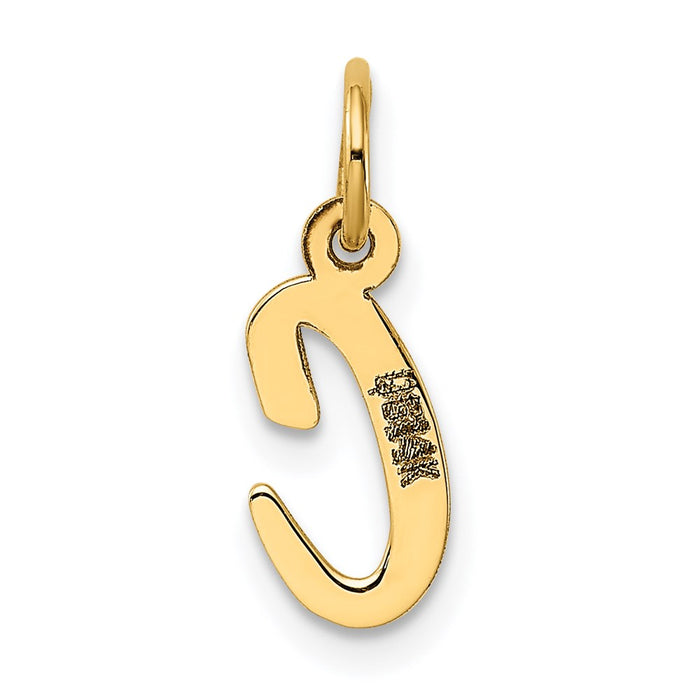 Million Charms 14K Yellow Gold Themed Small Script Alphabet Letter Initial C Charm