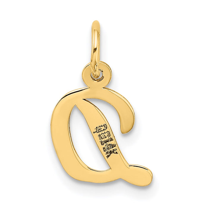 Million Charms 14K Yellow Gold Themed Small Script Alphabet Letter Initial D Charm