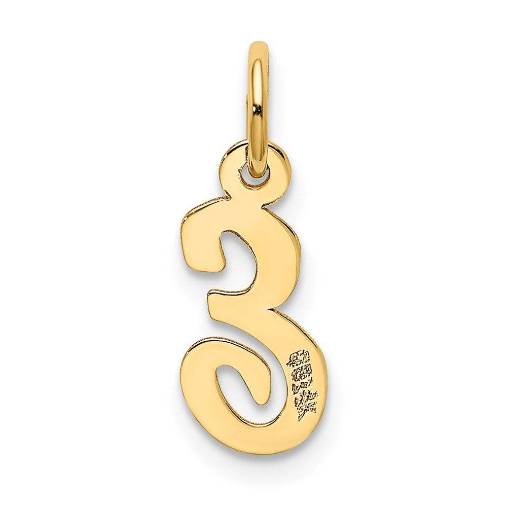 Million Charms 14K Yellow Gold Themed Small Script Alphabet Letter Initial E Charm