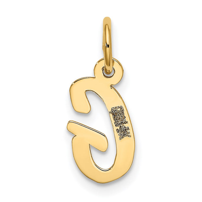 Million Charms 14K Yellow Gold Themed Small Script Alphabet Letter Initial G Charm