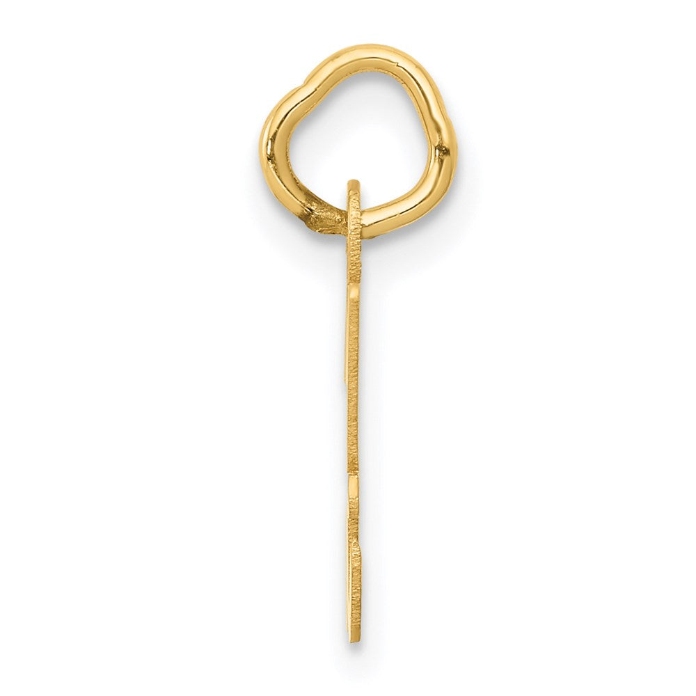Million Charms 14K Yellow Gold Themed Small Script Alphabet Letter Initial H Charm