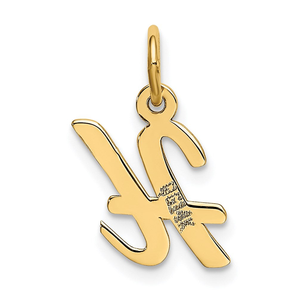 Million Charms 14K Yellow Gold Themed Small Script Alphabet Letter Initial H Charm