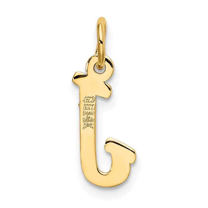 Million Charms 14K Yellow Gold Themed Small Script Alphabet Letter Initial J Charm