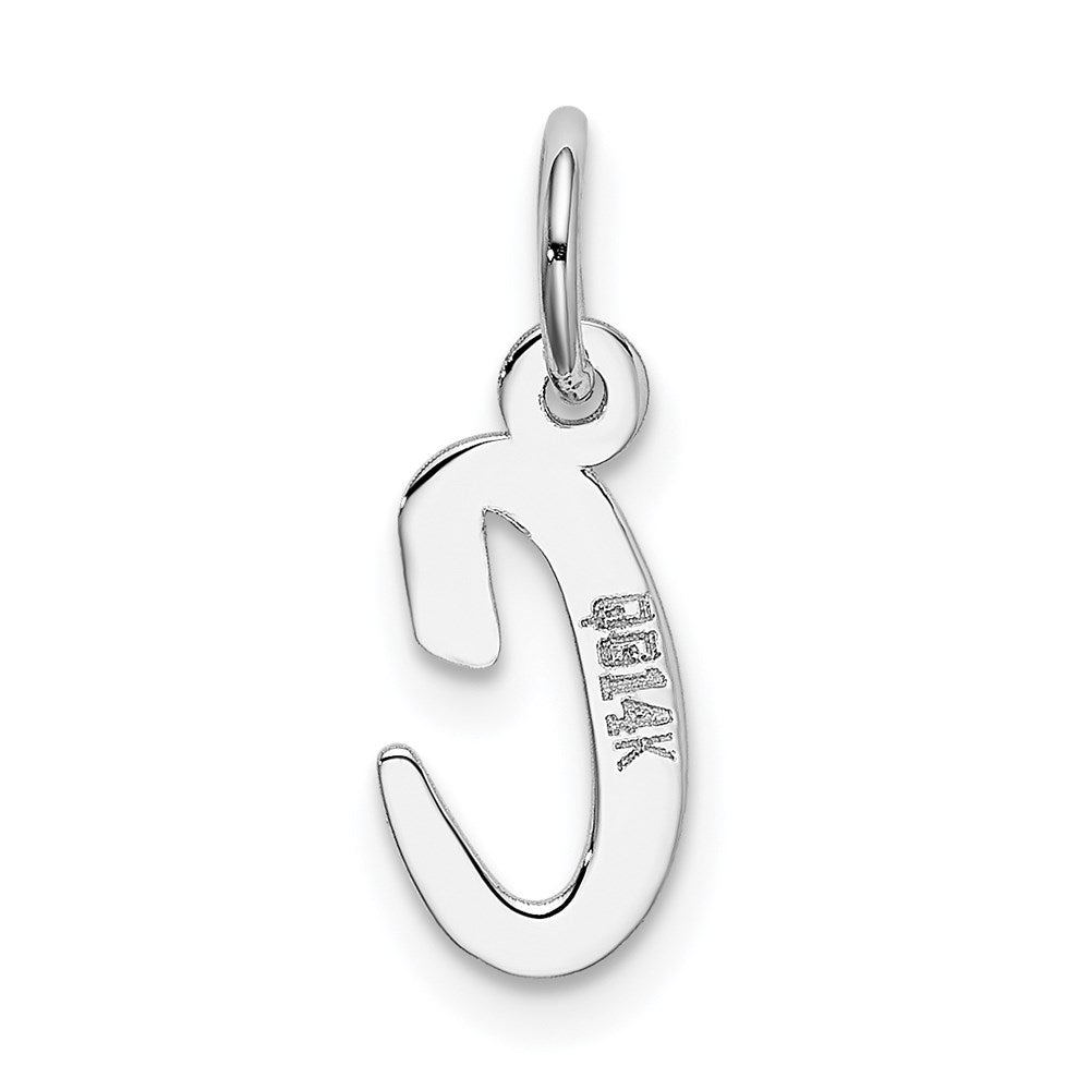 Million Charms 14K White Gold Themed Small Script Alphabet Letter Initial C Charm