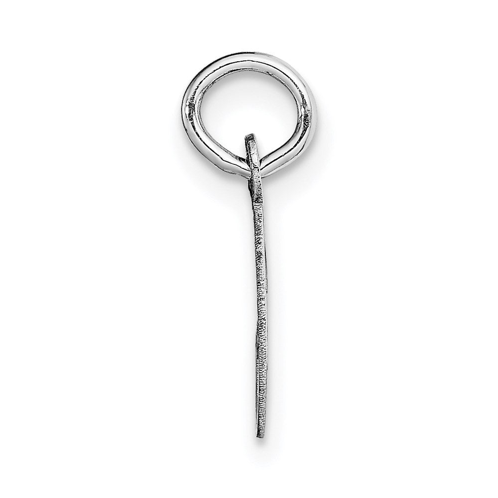 Million Charms 14K White Gold Themed Small Script Alphabet Letter Initial G Charm