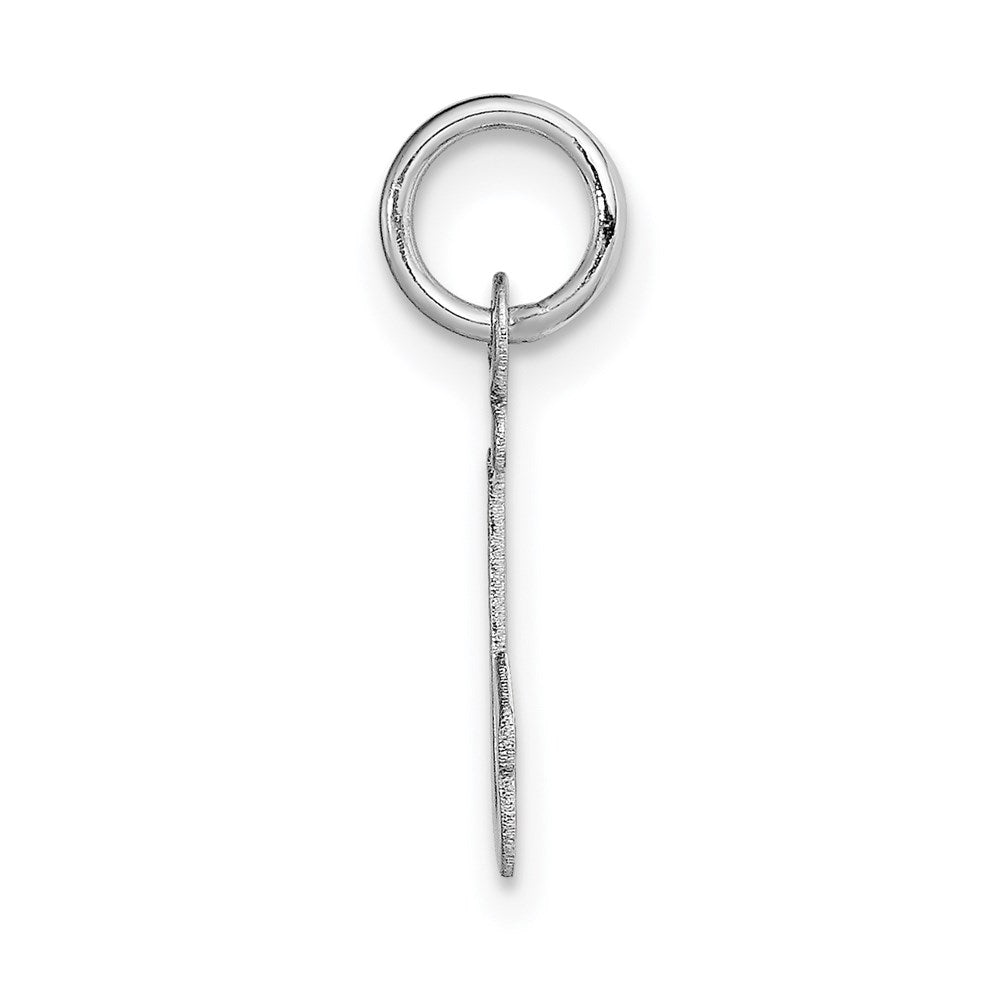 Million Charms 14K White Gold Themed Small Script Alphabet Letter Initial J Charm