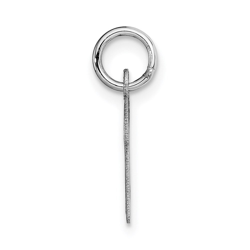 Million Charms 14K White Gold Themed Small Script Alphabet Letter Initial M Charm