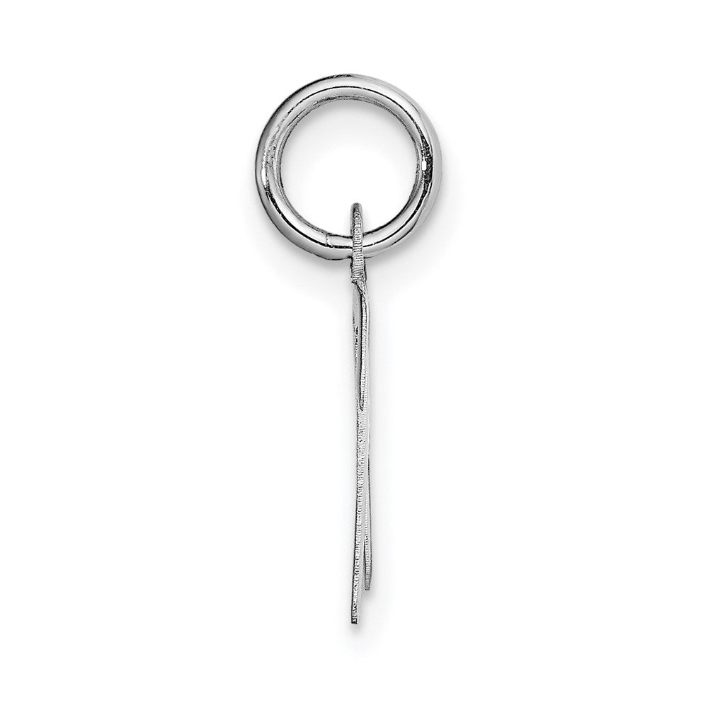 Million Charms 14K White Gold Themed Small Script Alphabet Letter Initial N Charm