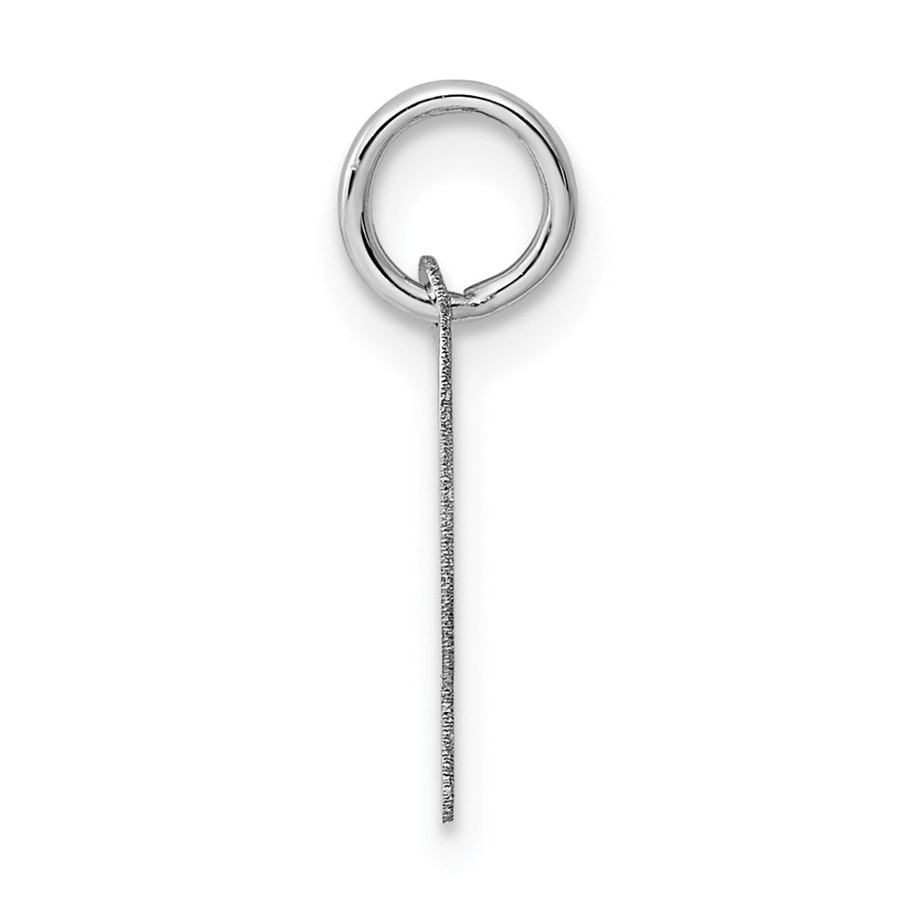 Million Charms 14K White Gold Themed Small Script Alphabet Letter Initial P Charm