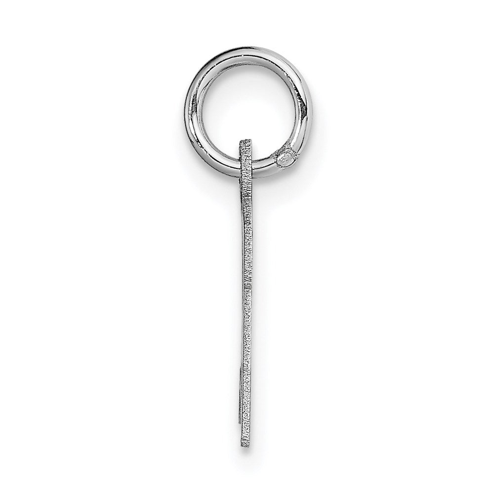 Million Charms 14K White Gold Themed Small Script Alphabet Letter Initial R Charm