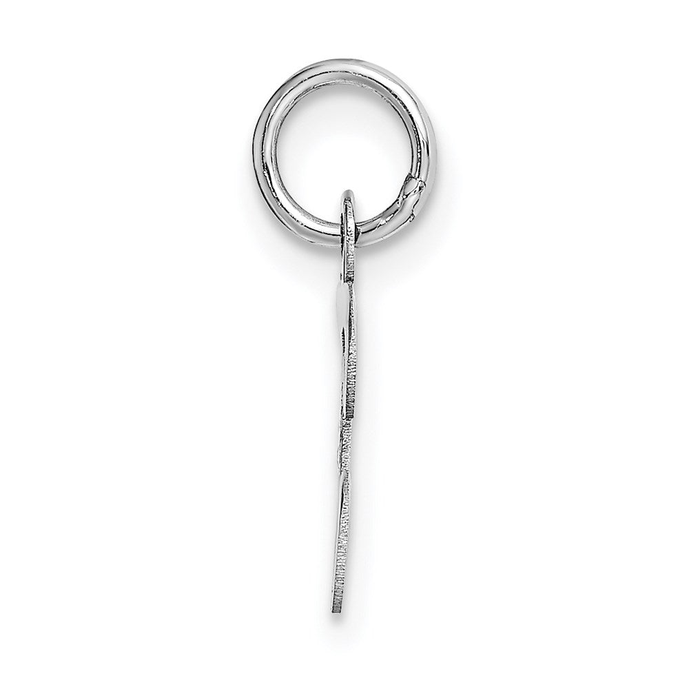 Million Charms 14K White Gold Themed Small Script Alphabet Letter Initial T Charm