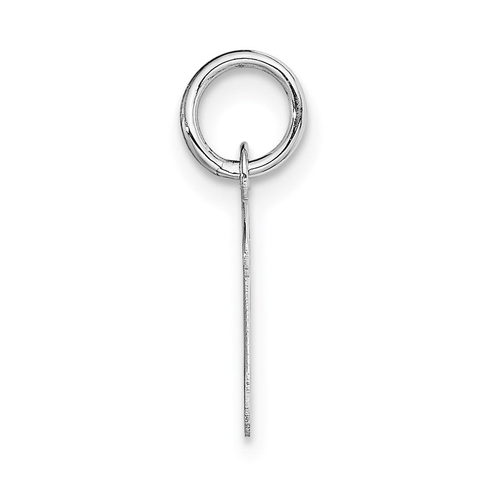 Million Charms 14K White Gold Themed Small Script Alphabet Letter Initial V Charm