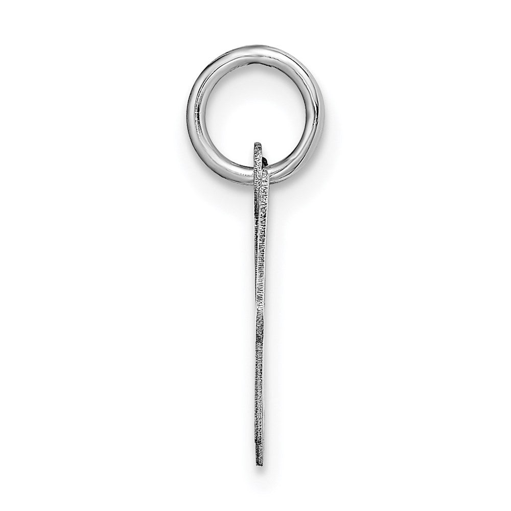Million Charms 14K White Gold Themed Small Script Alphabet Letter Initial W Charm