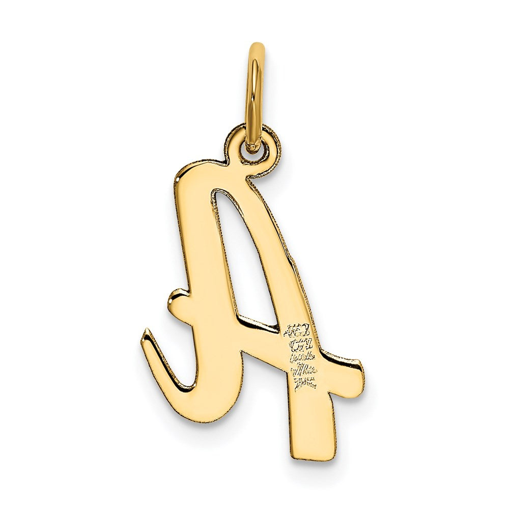 Million Charms 14K Yellow Gold Themed Medium Script Alphabet Letter Initial A Charm