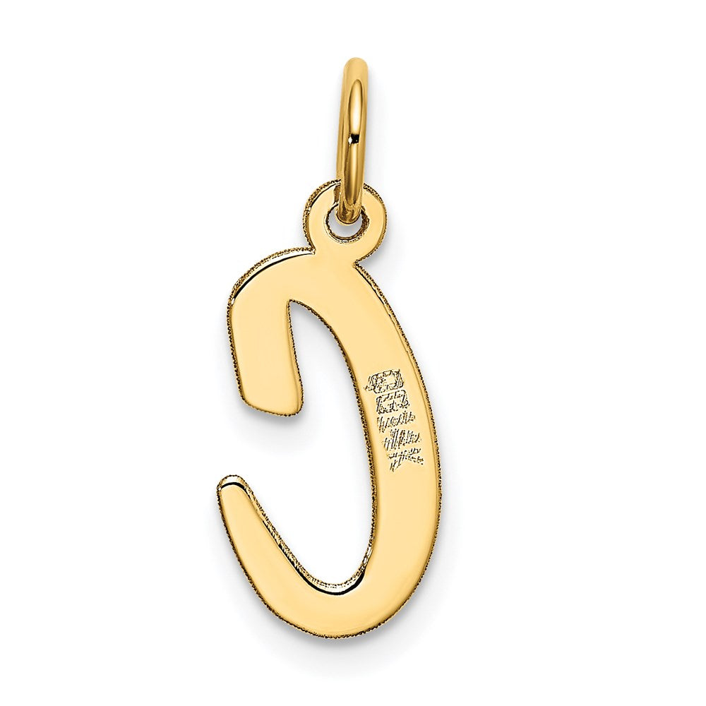 Million Charms 14K Yellow Gold Themed Medium Script Alphabet Letter Initial C Charm