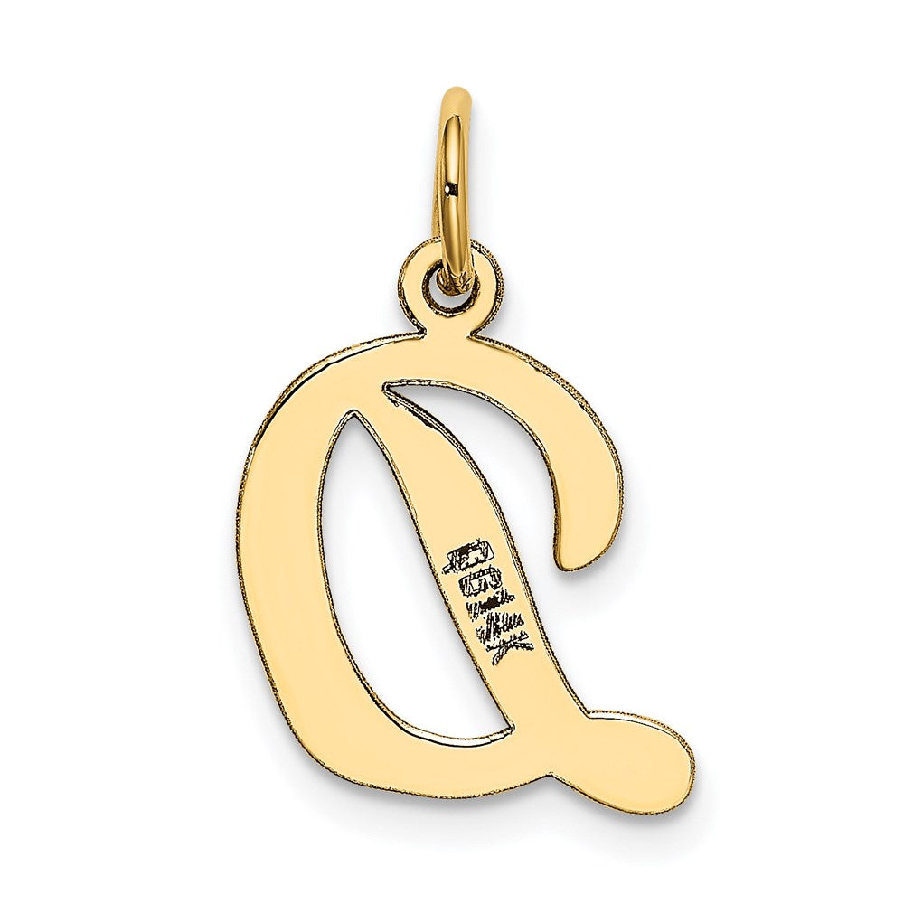 Million Charms 14K Yellow Gold Themed Medium Script Alphabet Letter Initial D Charm
