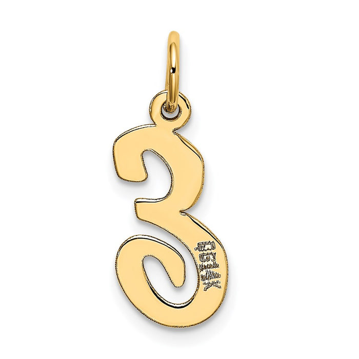 Million Charms 14K Yellow Gold Themed Medium Script Alphabet Letter Initial E Charm