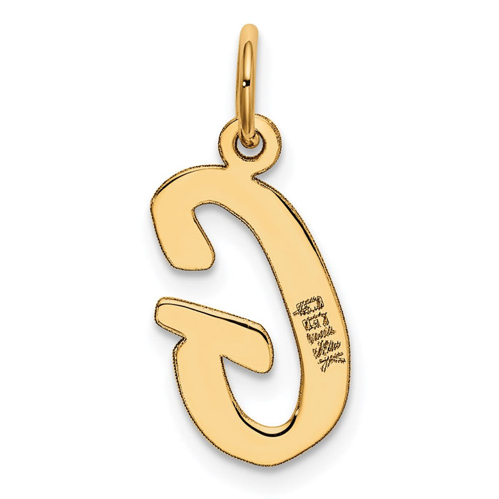 Million Charms 14K Yellow Gold Themed Medium Script Alphabet Letter Initial G Charm