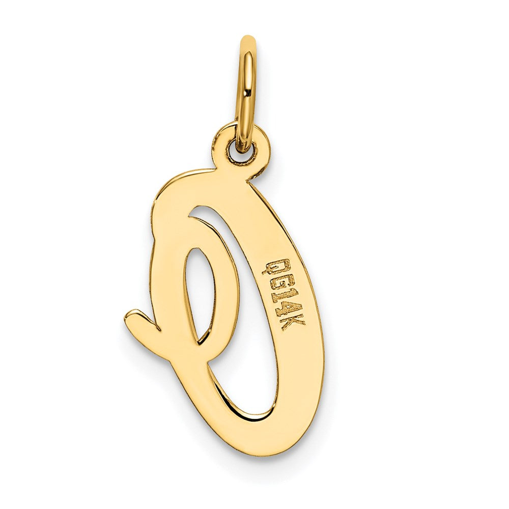 Million Charms 14K Yellow Gold Themed Medium Script Alphabet Letter Initial O Charm