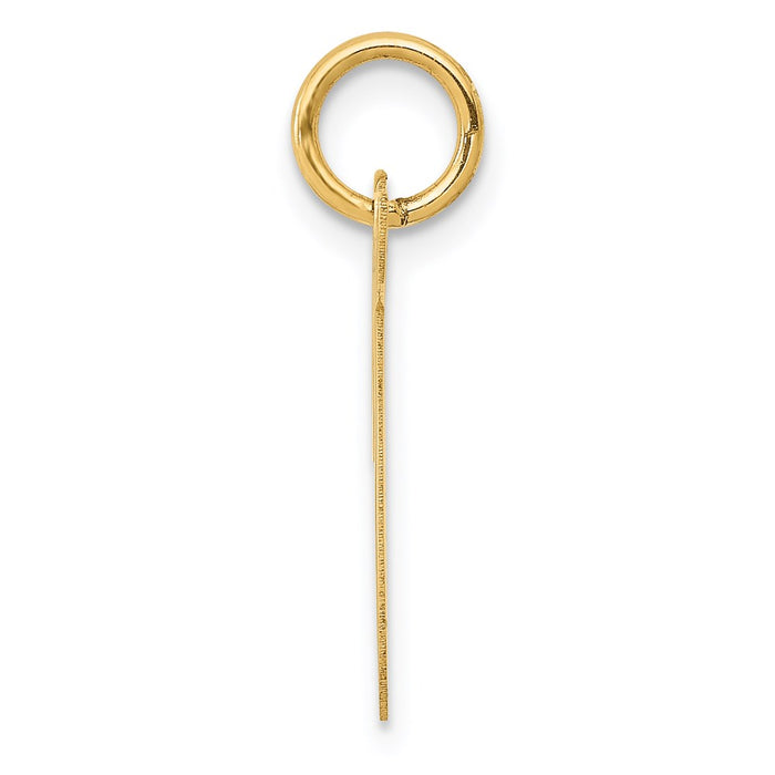 Million Charms 14K Yellow Gold Themed Medium Script Alphabet Letter Initial T Charm