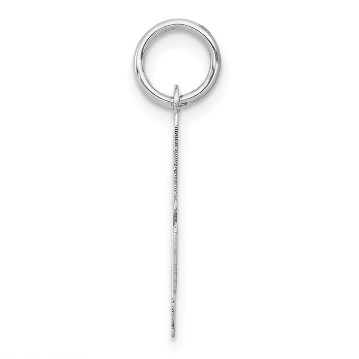 Million Charms 14K White Gold Themed Medium Script Alphabet Letter Initial A Charm