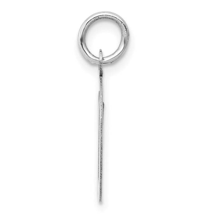 Million Charms 14K White Gold Themed Medium Script Alphabet Letter Initial D Charm