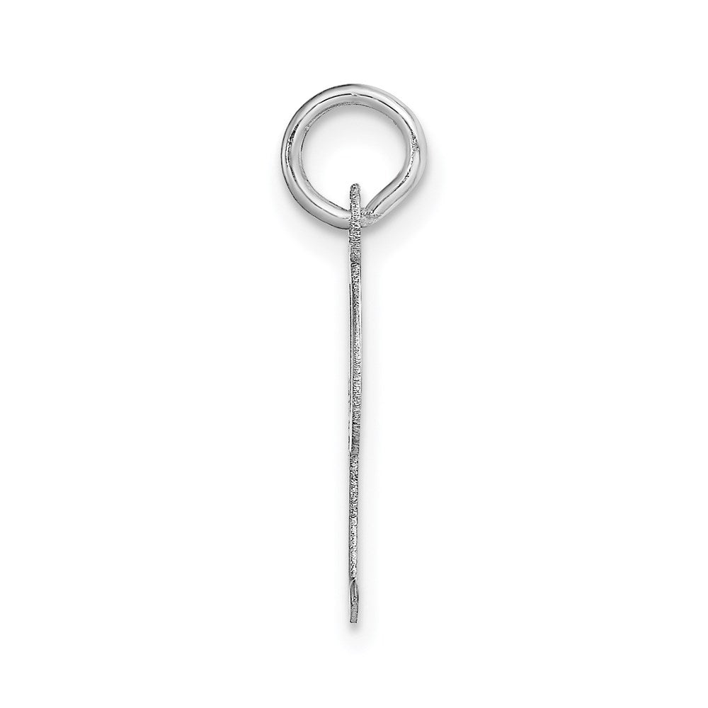 Million Charms 14K White Gold Themed Medium Script Alphabet Letter Initial I Charm