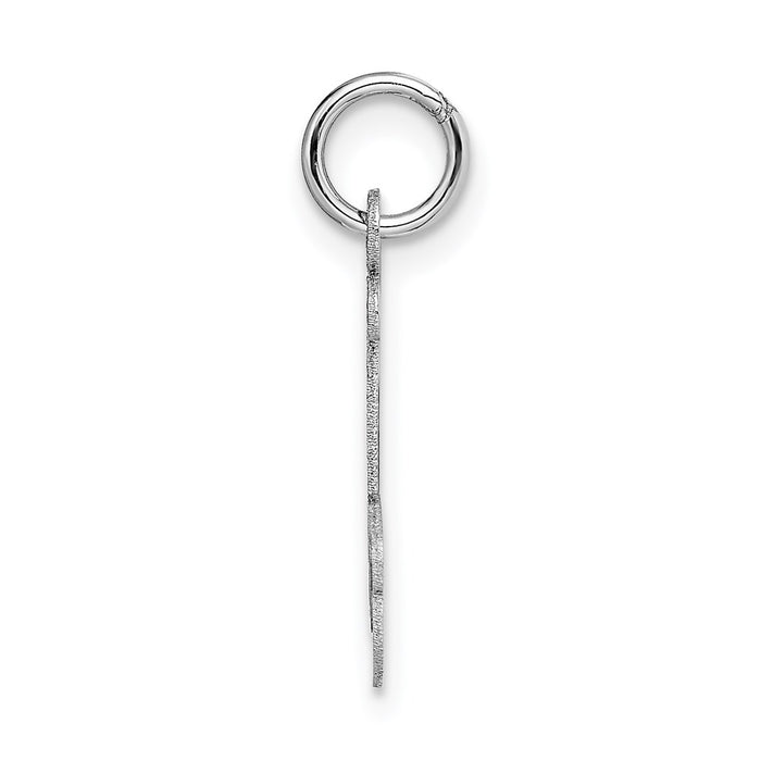 Million Charms 14K White Gold Themed Medium Script Alphabet Letter Initial J Charm