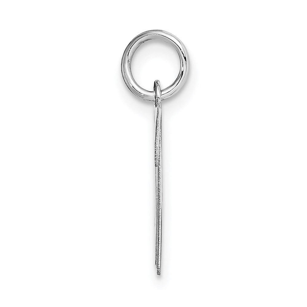 Million Charms 14K White Gold Themed Medium Script Alphabet Letter Initial M Charm