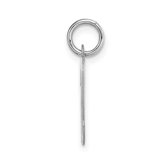 Million Charms 14K White Gold Themed Medium Script Alphabet Letter Initial N Charm