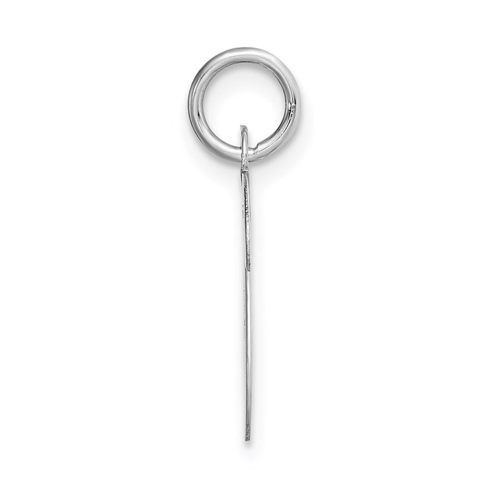 Million Charms 14K White Gold Themed Medium Script Alphabet Letter Initial V Charm