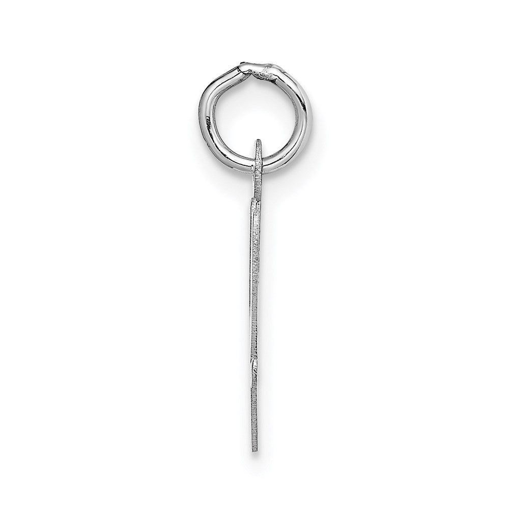 Million Charms 14K White Gold Themed Medium Script Alphabet Letter Initial W Charm