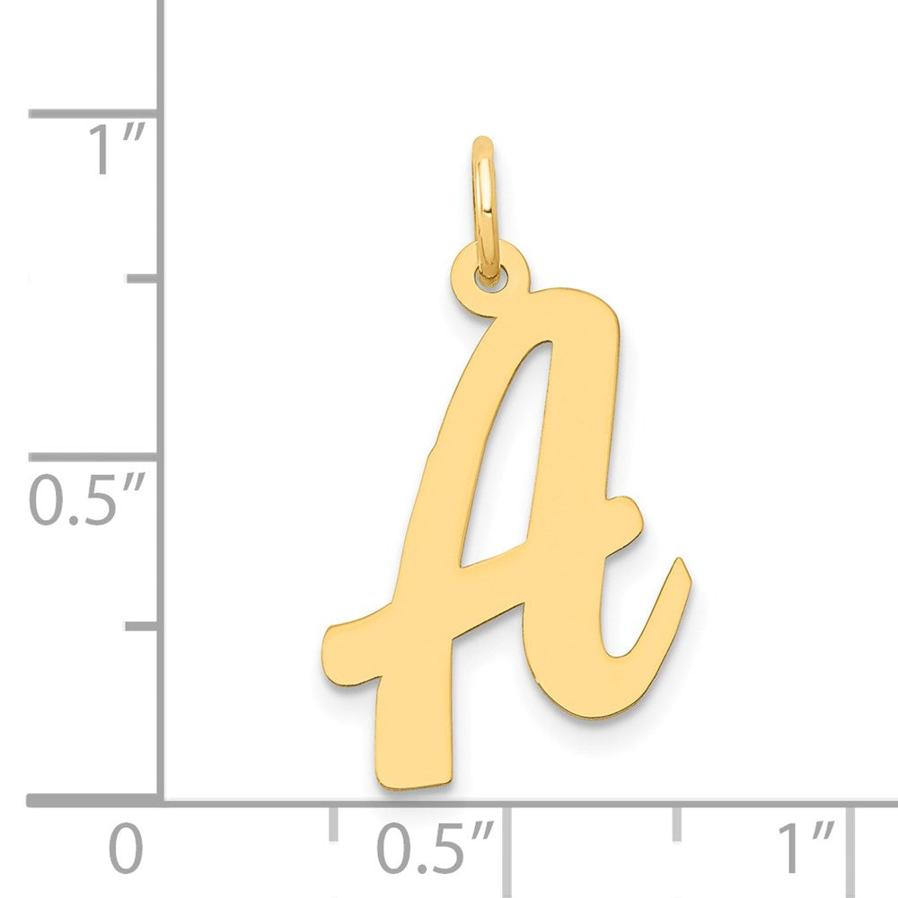 Million Charms 14K Yellow Gold Themed Large Script Alphabet Letter Initial A Charm