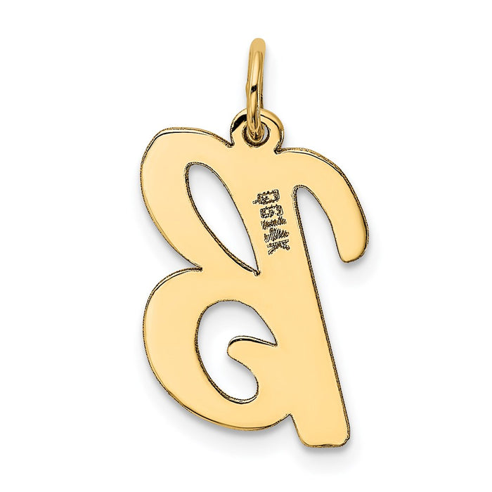Million Charms 14K Yellow Gold Themed Large Script Alphabet Letter Initial B Charm
