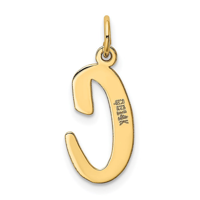 Million Charms 14K Yellow Gold Themed Large Script Alphabet Letter Initial C Charm