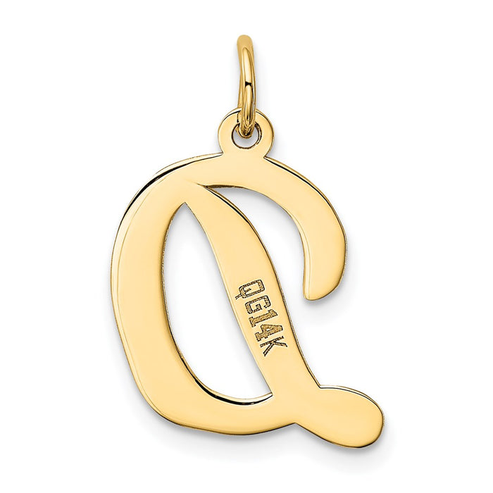 Million Charms 14K Yellow Gold Themed Large Script Alphabet Letter Initial D Charm