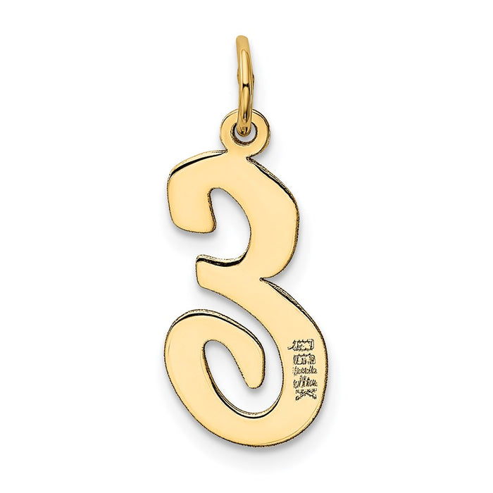 Million Charms 14K Yellow Gold Themed Large Script Alphabet Letter Initial E Charm