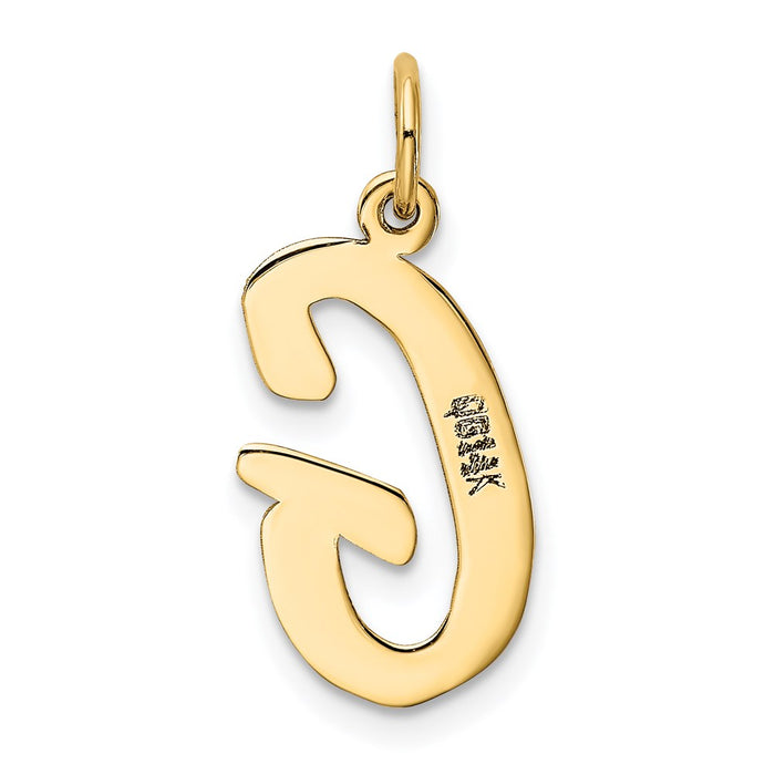 Million Charms 14K Yellow Gold Themed Large Script Alphabet Letter Initial G Charm