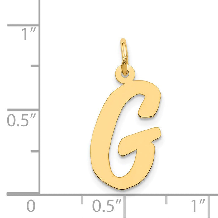 Million Charms 14K Yellow Gold Themed Large Script Alphabet Letter Initial G Charm
