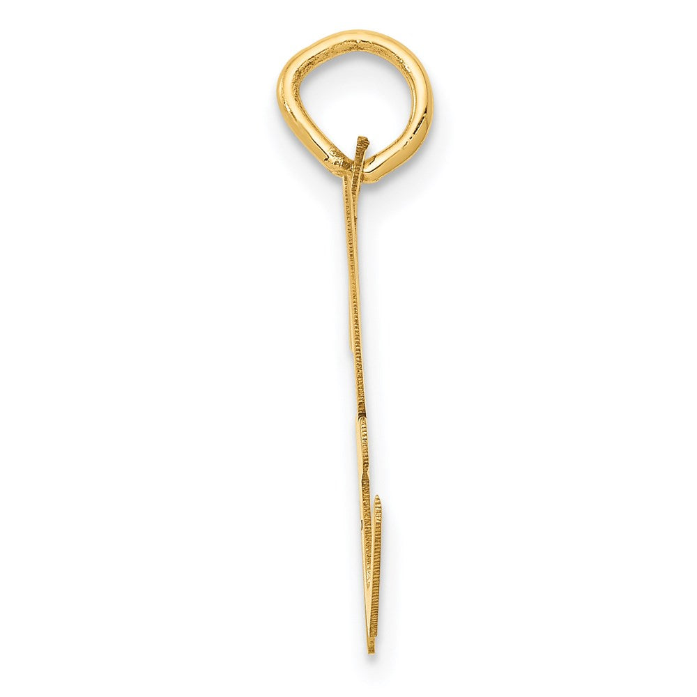 Million Charms 14K Yellow Gold Themed Large Script Alphabet Letter Initial H Charm